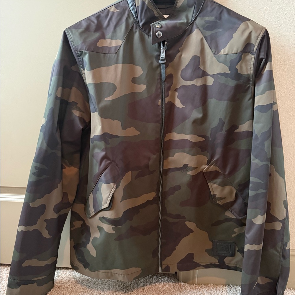 Coach Men's Green and Brown Camouflage Jacket